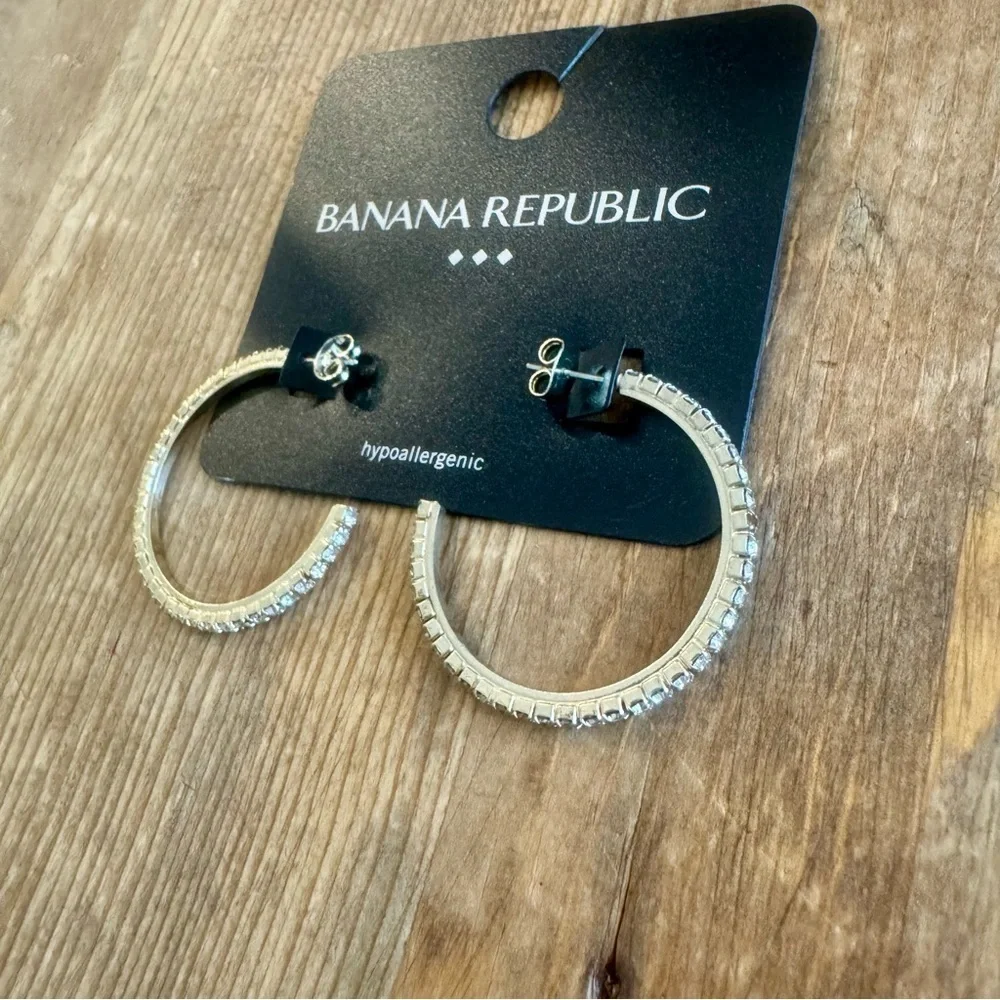 Banana Republic Hypoallergenic Silver Textured Earrings
